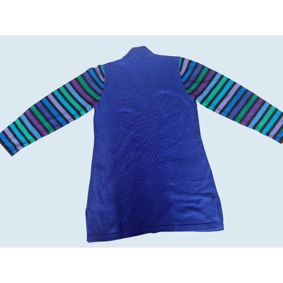 BOB MACKIE Wearable Art Striped Sleeve Tunic Sweater Sz M NWT - Picture 6 of 8